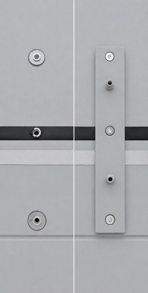Geboorde gaten en aluminiumstrippen voor camper tractieplaten